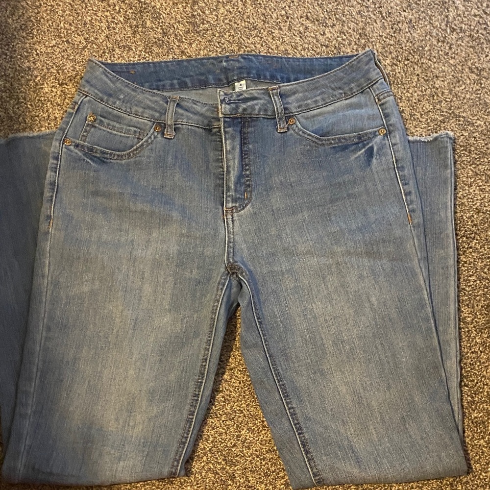 Seven7 Light Blue Straight Leg Women's Jeans